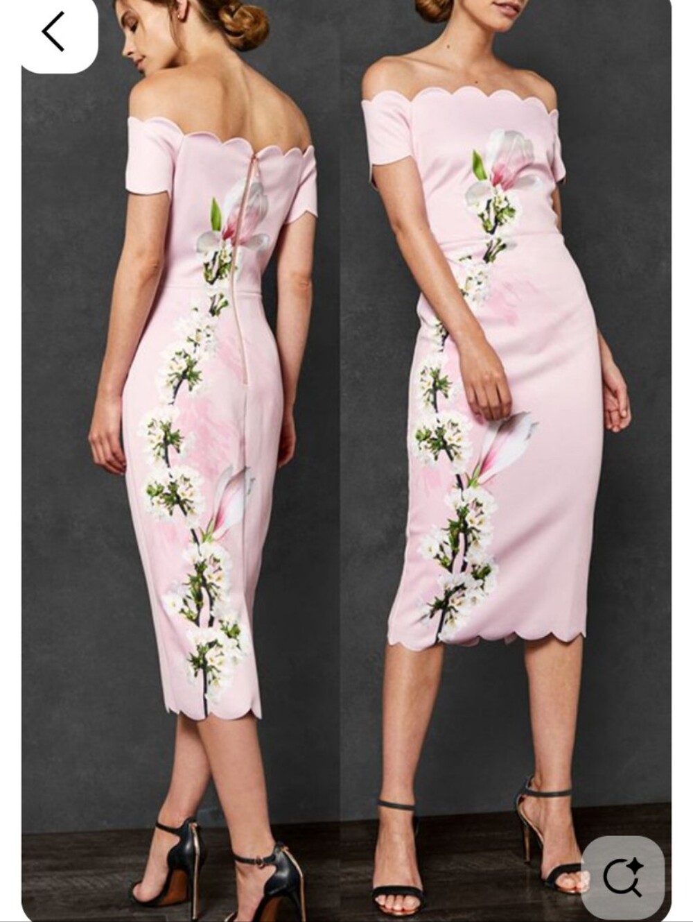 Ted BakerOlyva Harmony Scalloped Bodycon Dress In Pink